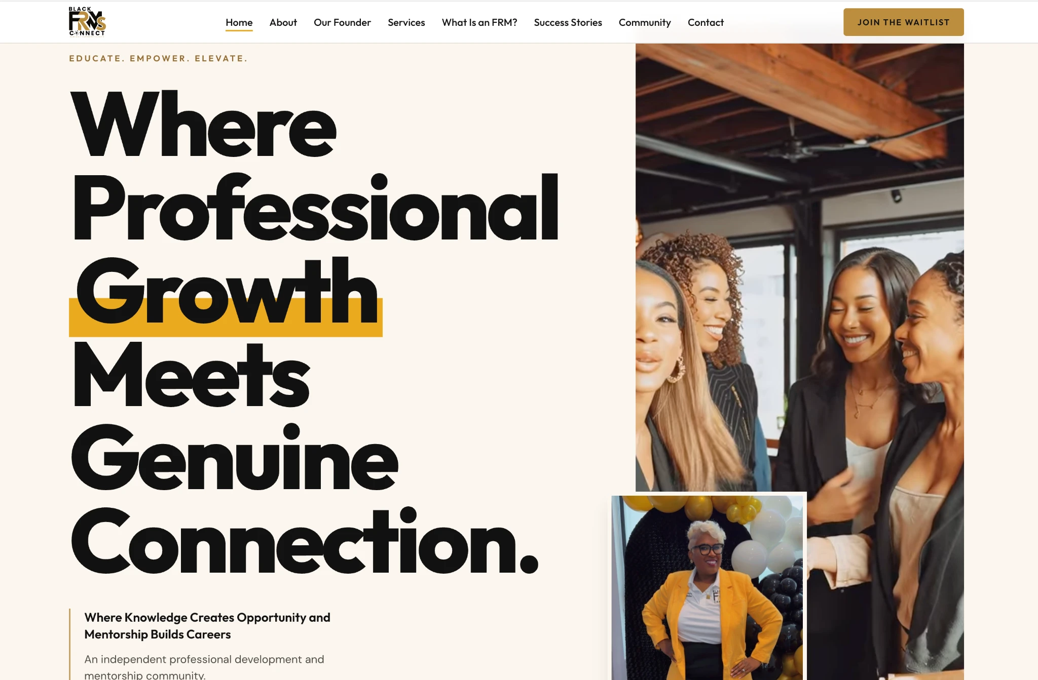 Black FRMs Connect | Website homepage