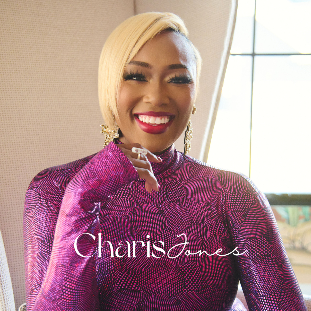 Charis Jones portrait with her personal brand logo